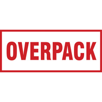 "Overpack" Handling Labels, 6" L x 2-1/2" W, Red on White SGQ528 | Edmonton Safety Supplies