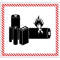 Hazardous Material Handling Labels, 4-1/2" L x 5-1/2" W, Black on Red SGQ532 | Edmonton Safety Supplies