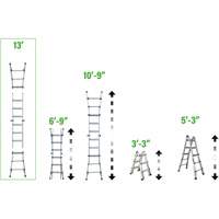 Telescoping Multi-Position Ladder, 2.916' - 9.75', Aluminum, 300 lbs., CSA Grade 1A VD689 | Edmonton Safety Supplies