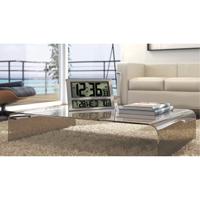 Jumbo Clock, Digital, Battery Operated, 16.5" W x 1.7" D x 11" H, Silver XD075 | Edmonton Safety Supplies