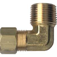 90° Pipe Elbow, Tube x Male Pipe, Brass, 1/8" x 1/8" YA758 | Edmonton Safety Supplies