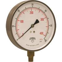 Contractor Pressure Gauge, 4-1/2" , 0 - 60 psi, Bottom Mount, Analogue YB899 | Edmonton Safety Supplies